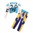 Girls K-Pop Demon Hunters Zoey Costume - Blue Yellow Jacket Shirt Pants Set Zoey Cosplay