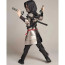 Kids Ninja Costume - Black Silver Suit Ninja Cosplay