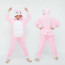 Kids Pink White Rabbit Costume - Onesie Jumpsuit Pink White Rabbit Cosplay