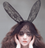Halloween Gothic Lace Extra Long Bunny Ears Headband Costume