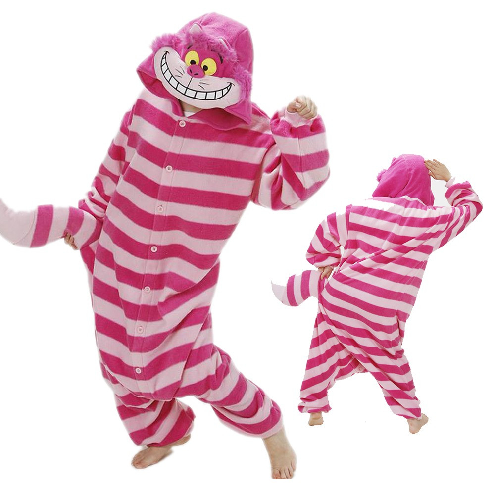 Alice's Adventures In Wonderland Cheshire Cat Costume - Onesie Jumsuit Cheshire Cat Cosplay