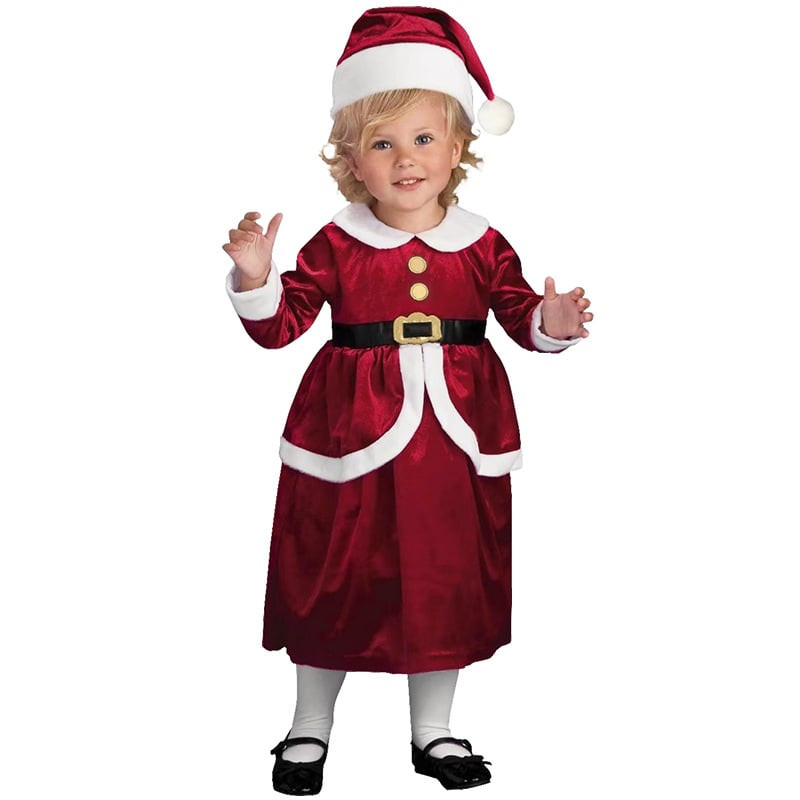 Girls Santa Claus Costume - Red Dress Hat Set Santa Claus Cosplay