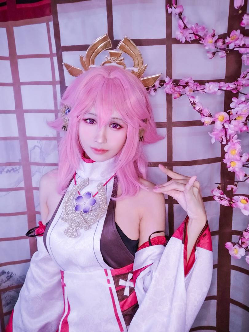 Yae Miko Wig Genshin Impact Cosplay Costume