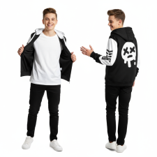 Brawl Stars Edgar Costume - Black & White Hoodie Edgar Cosplay