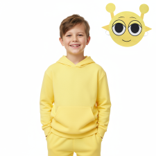 Kids Sprunki Yellow Simon Costume - Hoodie Pants Mask Set Yellow Sprunki Cosplay