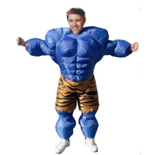 Blue Muscle Man Inflatable Costume - Blue Muscleman Cosplay