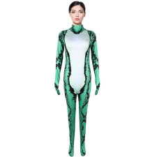 Green Python Snake Costume - Bodysuit Animal Green Python Cosplay