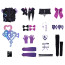 Honor of Kings Angela Costume - Black Purple Mini Dress Full Set Angela Cosplay