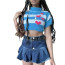 Winx Club Bloom Costume - Blue Shirt Skirt Set Bloom Cosplay