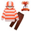 Kids Inside Out Anxiety Costume - Orange Hoodie Pants Mask Set Anxiety Cosplay