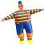 Clown With Stripe Tee Inflatable Costume