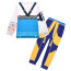 Girls K-Pop Demon Hunters Zoey Costume - Blue Yellow Shirt Pants Set Zoey Cosplay