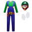 Boys Super Mario Bros Luigi Costume - Bodysuit Mask Gloves Set Luigi Cosplay