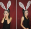 Halloween White Lace Long Bunny Ears Headband Costume