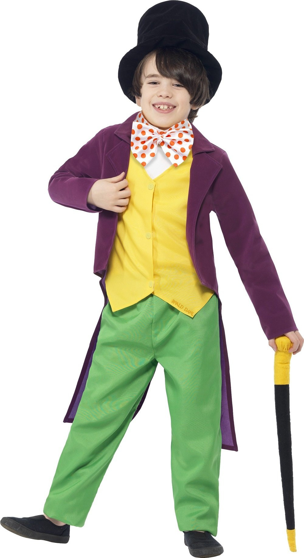 Charlie and The Chocolate Factory Willy Wonka Costume - Black Hat Purple Suit Boys Willy Wonka Cosplay