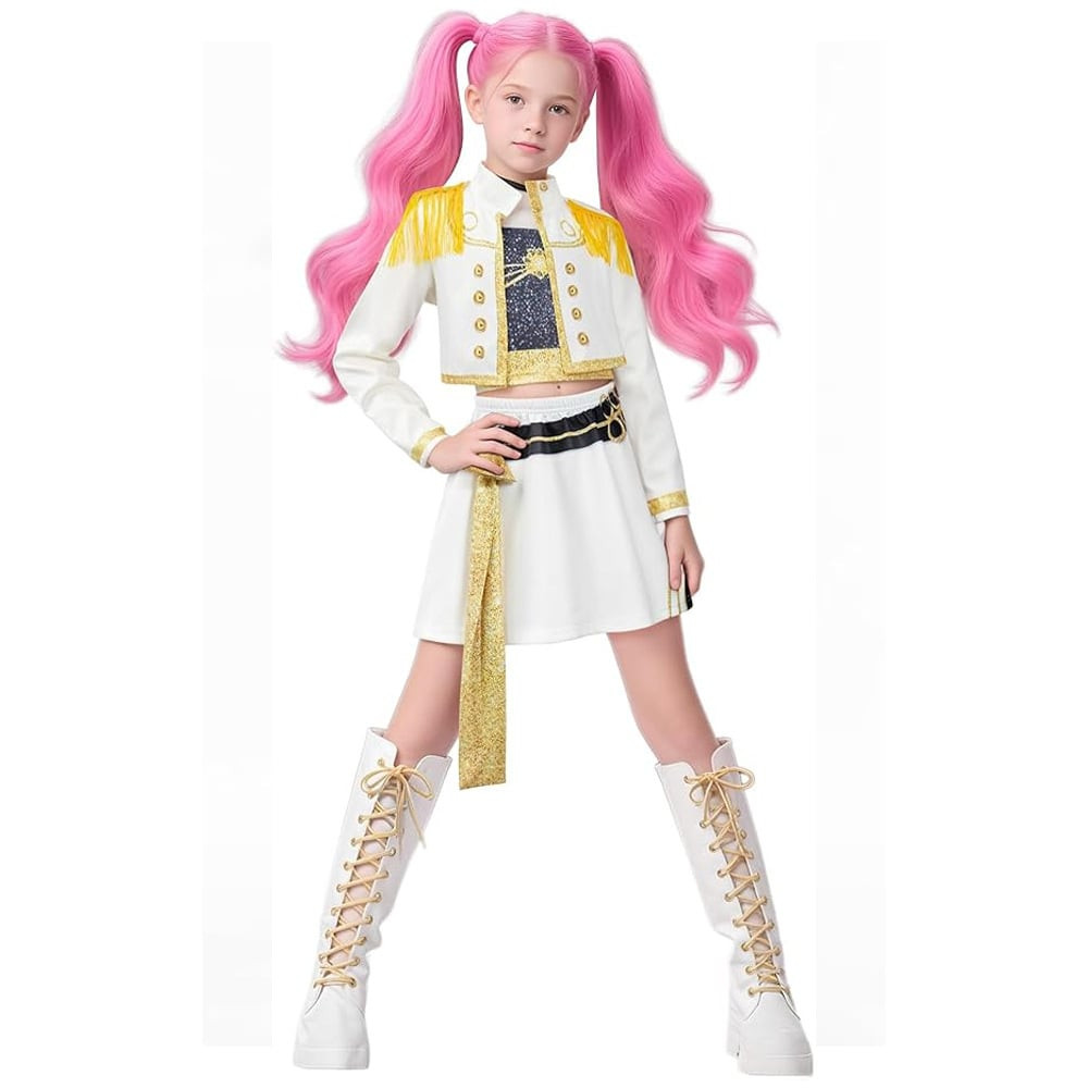 Girls K-Pop Demon Hunters Costume - Shirt Skirt Jacket Set K-Pop Demon Hunters Cosplay