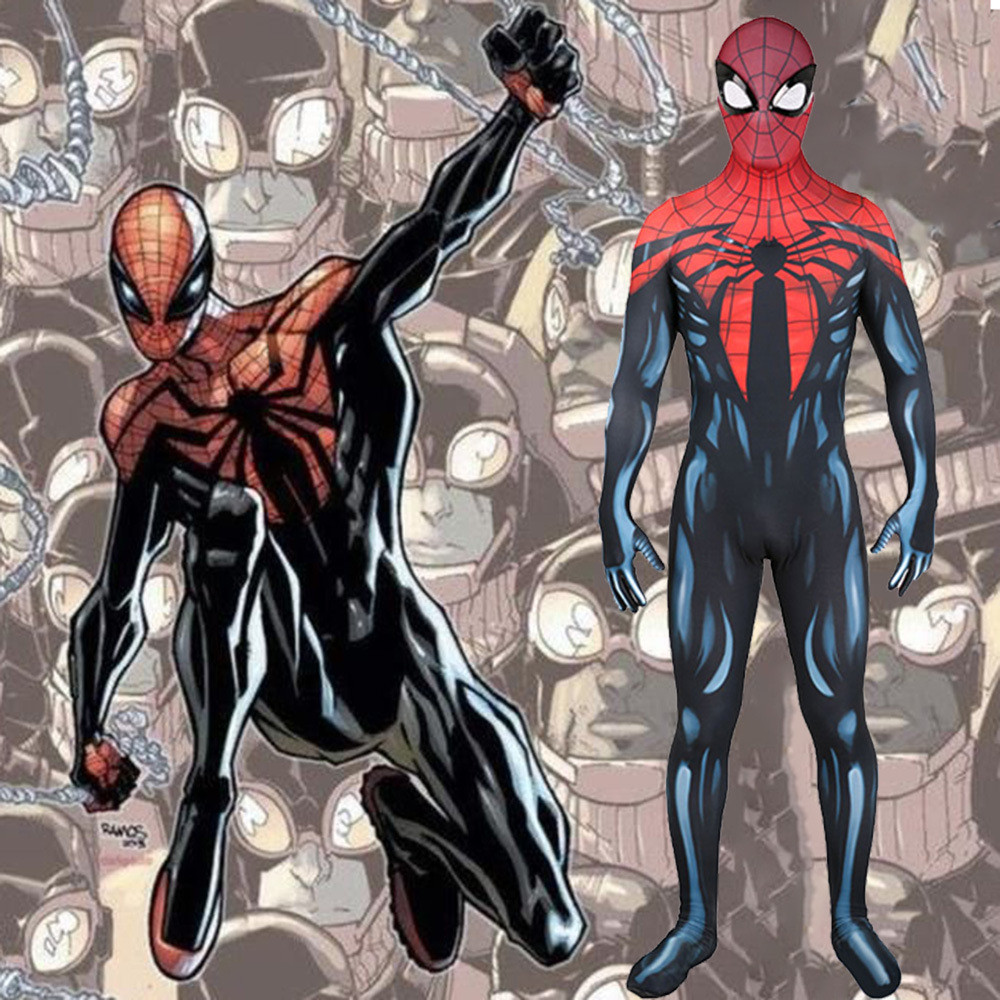 Spider-Man 2 Superior Spider-Man Suit Costume - Comic Bodysuit Mask Set Superior Spider-Man Suit Cosplay