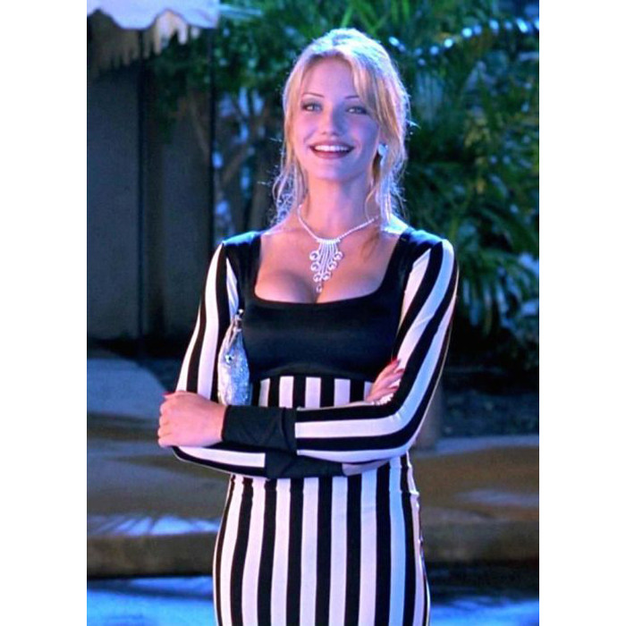 The Mask Tina Carlyle Costume - Striped Dress Tina Carlyle Cosplay