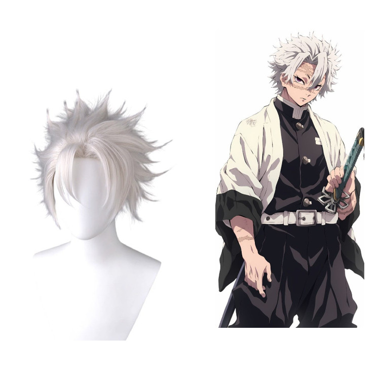 Demon Slayer Sanemi Shinazugawa Wig - Sanemi Shinazugawa Costume Wig Prop