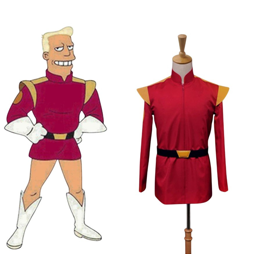 Futurama Zapp Brannigan Costume - Red Shirt Uniform Zapp Brannigan Cosplay