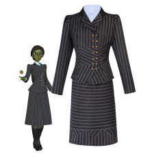 Wicked Shiz University Elphaba Costume - Black Striped Dress Elphaba Cosplay