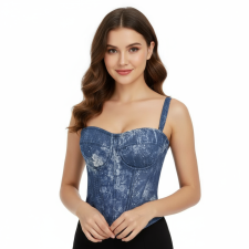 Tate McRae Concert Outfit Costume - Denim Corset Tate McRae Cosplay