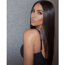 Kim Kardashian Wig - Long Black Straight Middle Parted Wig Kim Kardashian Cosplay Costume