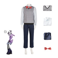 Inside Out 2 Fear Costume - Shirt Red Bowtie Fear Cosplay