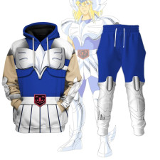 Saint Seiya Knights Of The Zodiac Cygnus Hyoga Costume - Hoodie Sweatpants Cygnus Hyoga Cosplay
