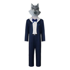 The Bad Guys Mr Wolf Costume - Black Bodysuit Mask Mr. Wolf Cosplay