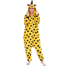 Kids Yellow Polka Dot Unicorn Costume - Onesie Jumpsuit Yellow Polka Dot Unicorn Cosplay