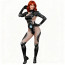 Marvel Rivals Invisible Woman Costume - Fish Net Pattern Black Bodysuit Invisible Woman Cosplay