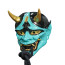 K-Pop Demon Hunters Horned Demon Blue Mask Prop - Horned Blue Demon Kpop Costume Cosplay Mask