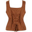 Medieval Renaissance Pirate Costume - Light Brown Lace Up Corset Sueded Dress Pirate Cosplay