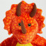 Kids Orange Triceratops Costume - Onesie Jumpsuit Orange Triceratops Cosplay