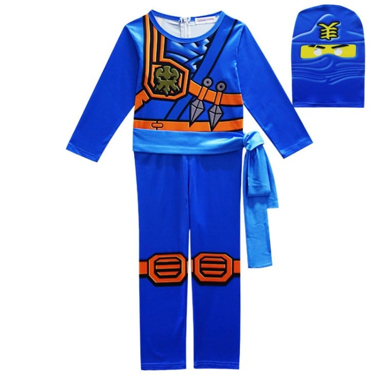 Boys Blue Ninjago with Mask Cosplay Costume