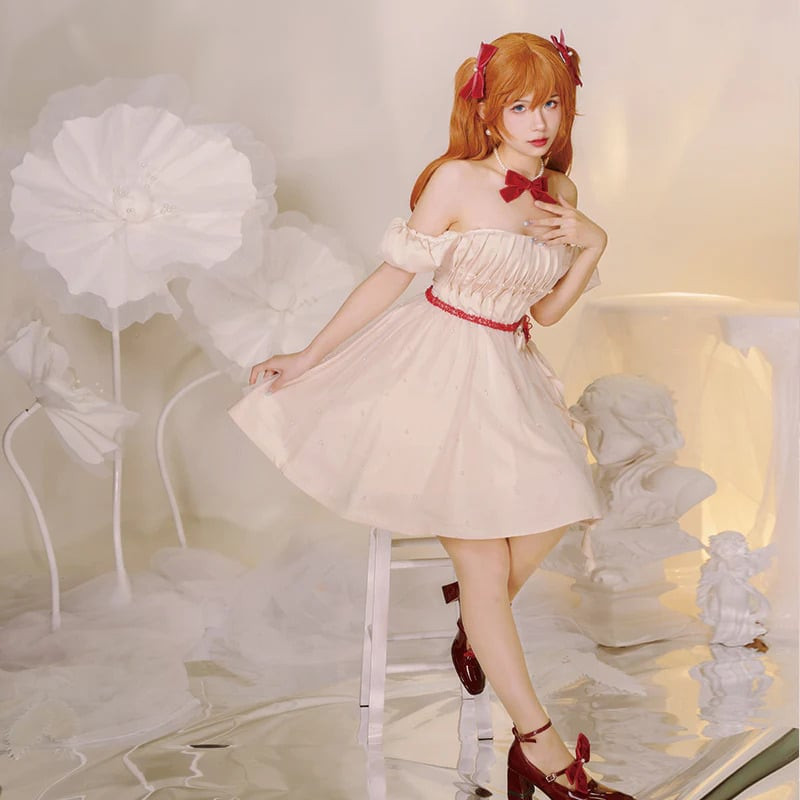 Neon Genesis Evangelion Asuka Langley Soryu Costume - Pink Dress Asuka Langley Soryu Cosplay