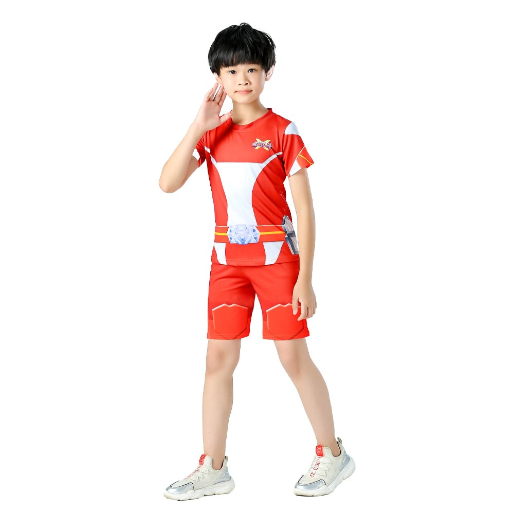 Boys Cosmicrew: Storm Force Flash Costume - Red Shirt Set Flash Cosplay