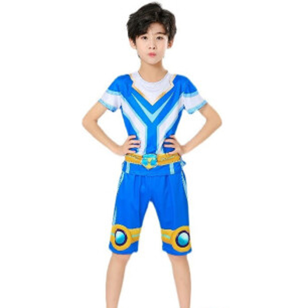 Boys Cosmicrew: Storm Force Storm Costume - Blue Shirt Set Storm Cosplay