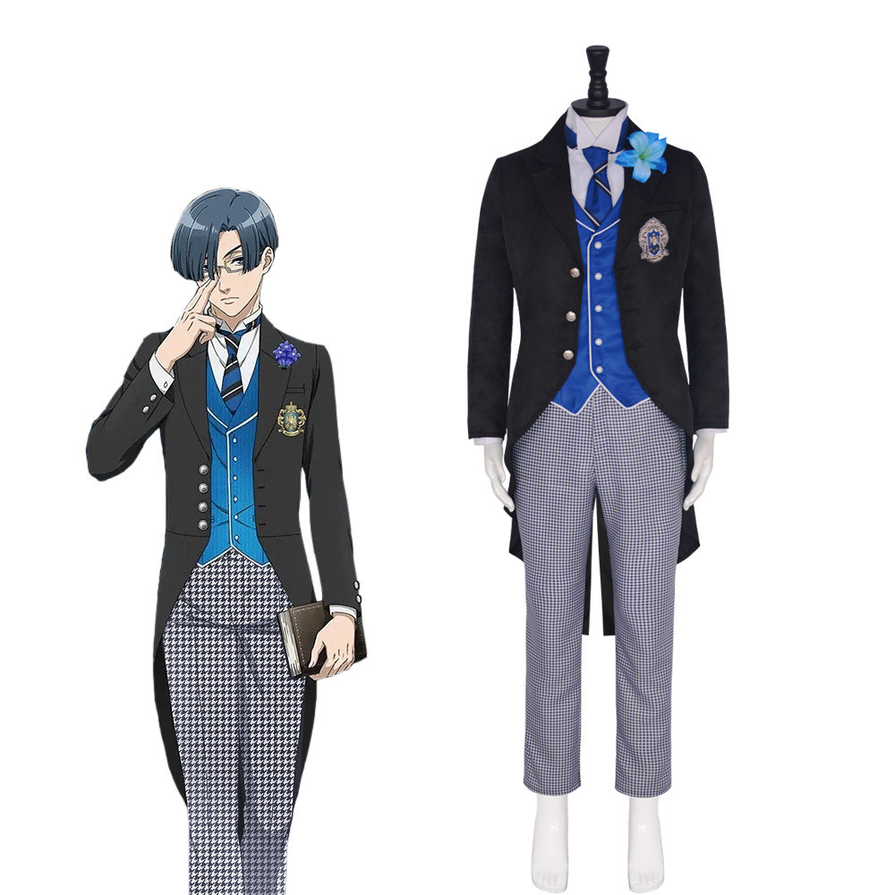 Black Butler Lawrence Bluewer Suit Costume - Full Set Lawrence Bluewer Cosplay