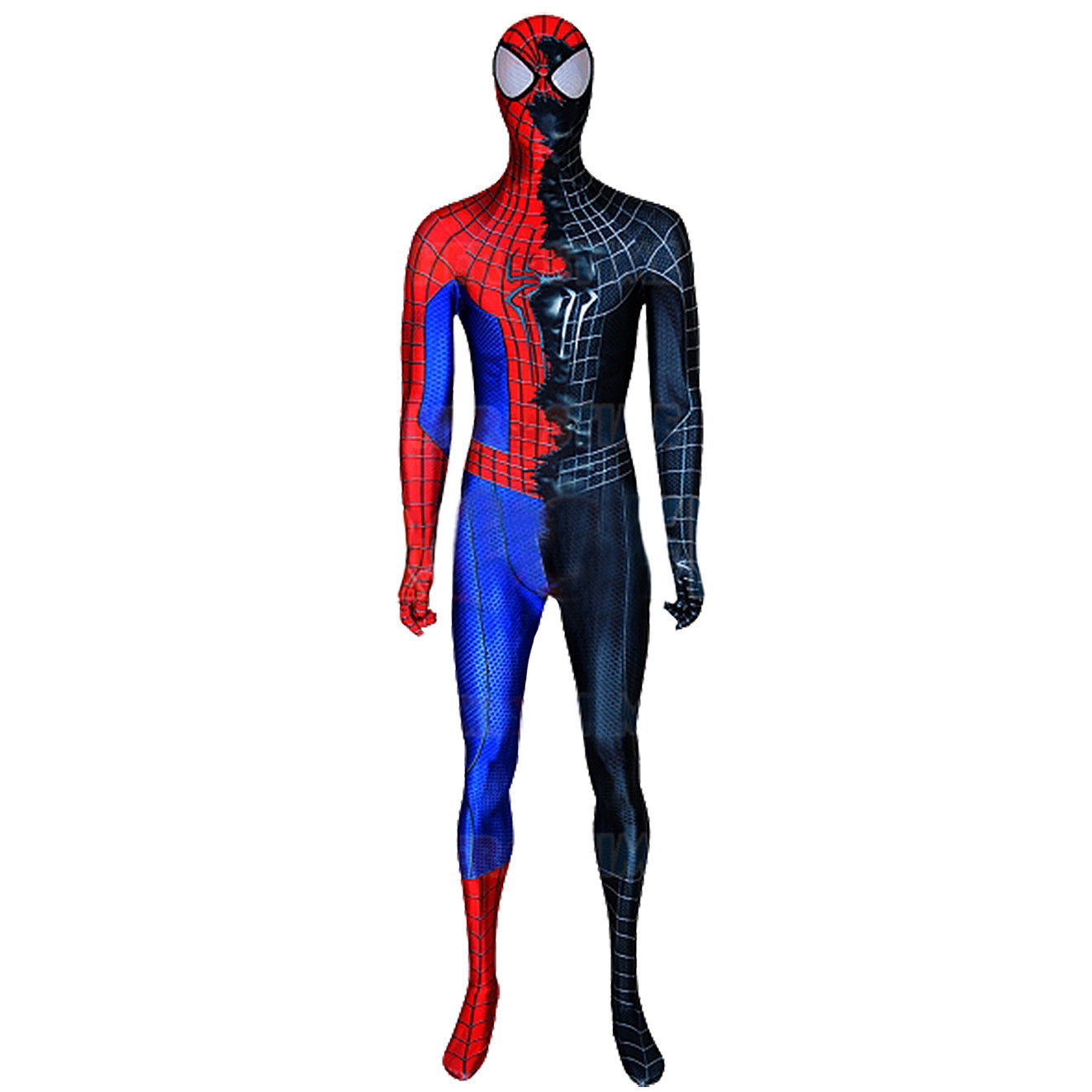 The Amazing Spider-Man Symbiote Suite Costume - Red Black Bodysuit Mask Spider Man Cosplay