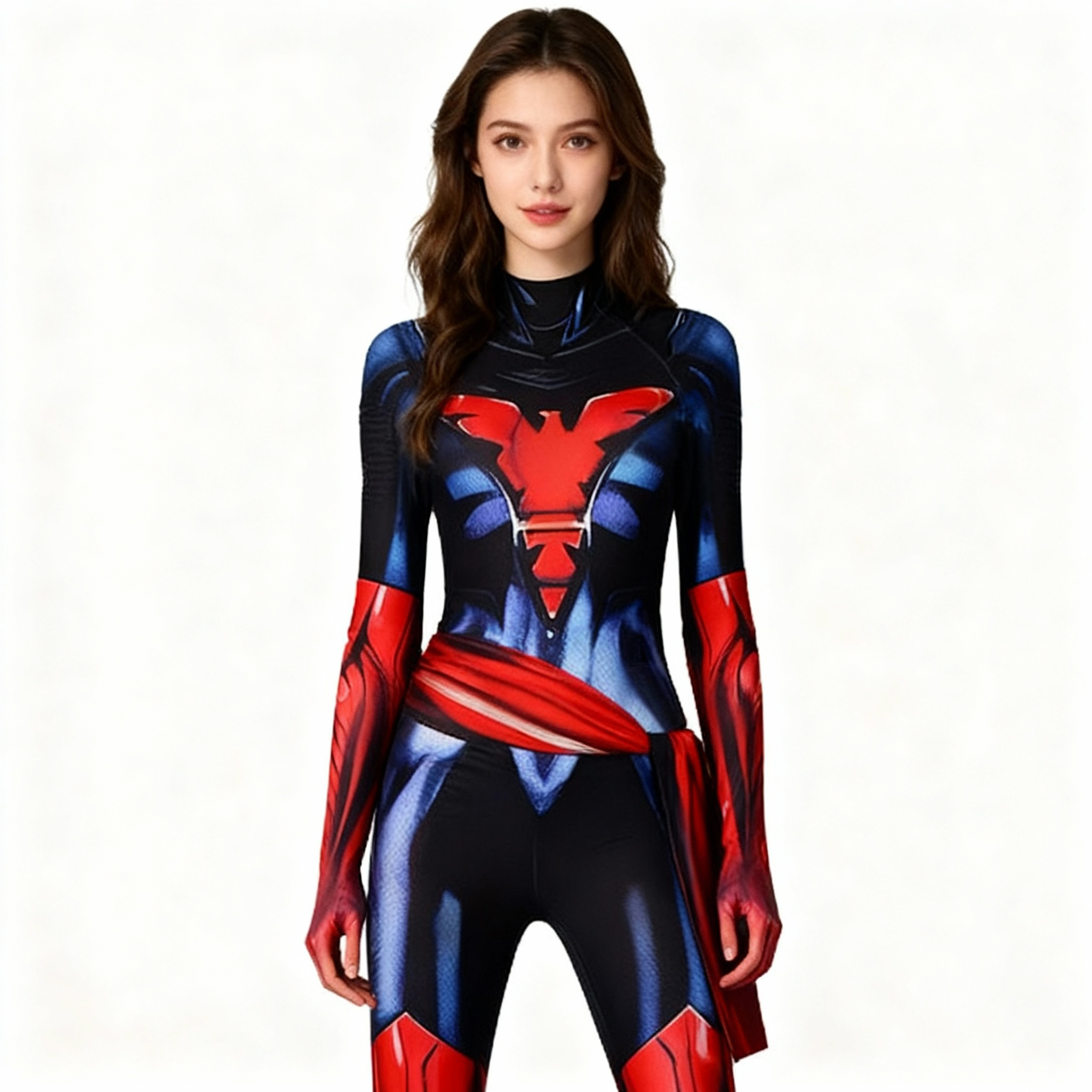 X-Men Phoenix Resurrection Jean Grey Last Phoenix Outift Costume - Red Blue Bodysuit Jean Grey Last Phoenix Cosplay