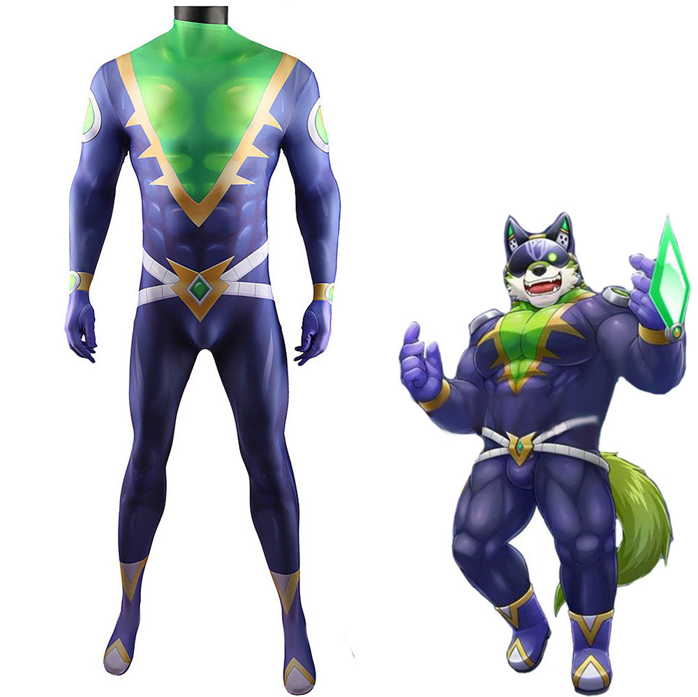 Live A Hero Wolfman Costume - Green Bodysuit Wolfman Cosplay