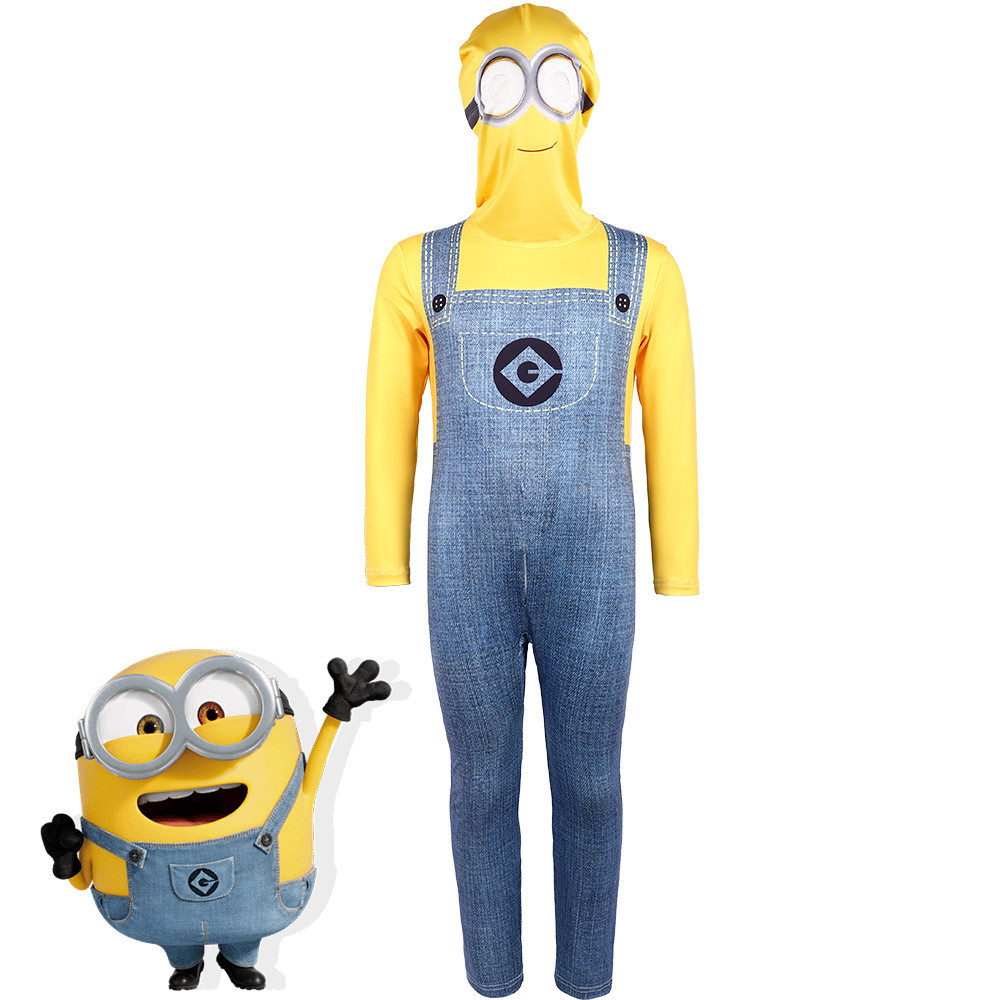 Despicable Me Minions Costume - Yellow Bodysuit Mask Set Minions Cosplay
