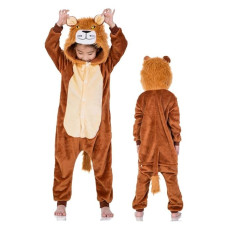 Kids Furry Lion Costume - Onesie Jumpsuit Furry Lion Cosplay
