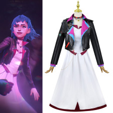 League of Legends Arcane Jinx Costume - White Dress Black Jacket Set Jinx Cosplay