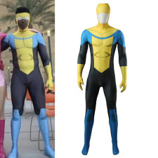 Invincible Comic Style Original Suit Costume - Yellow Black and Blue Comic Style Bodysuit Invincible Cosplay