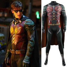 Titans Robin Brenton Thwaites Costume - Bodysuit Cape Set Robin Cosplay