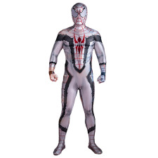 Spider-Man Anti-Venom Costume - White Grey Red Bodysuit Mask Anti Venom Cosplay