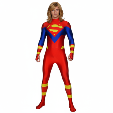 Teen Titans Superboy Kon-El Conner Costume - Blue Red Shoulder Bodysuit Superboy Cosplay